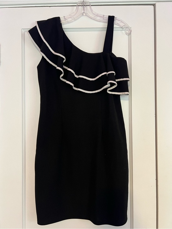 Aqua One-Shoulder Ruffled Mini Dress